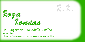 roza kondas business card